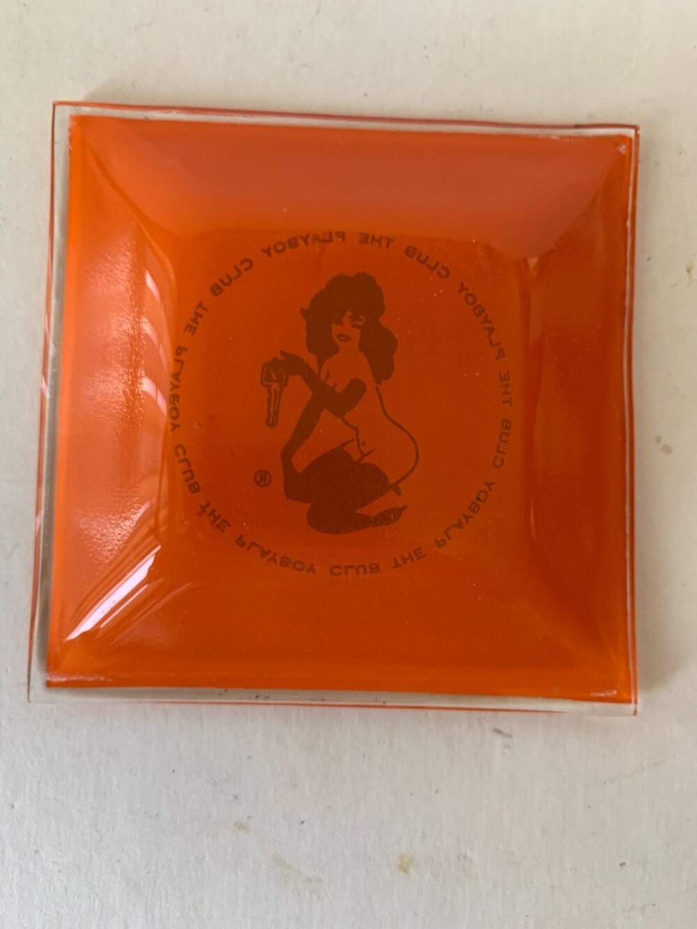 THE PLAYBOY CLUB ORANGE ASHTRAY KEY HOLDER TRAY 1960s - Picture 5 of 5